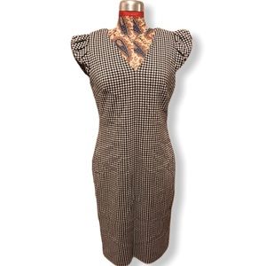 Calvin Klein gingham shift dress with puff sleeves